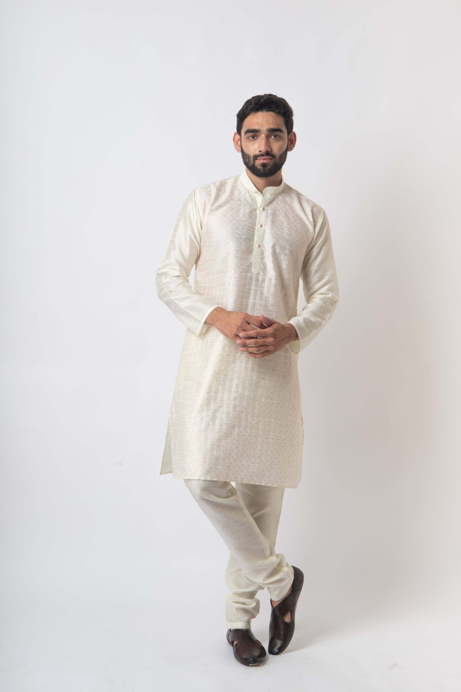 Square Thread Kurta OFF White